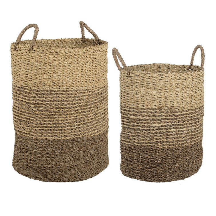 Highland Dunes Wicker Laundry Basket Set Wayfair.co.uk